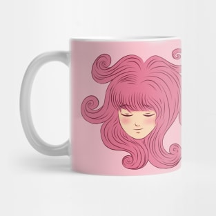 Pink Wavy Head Mug